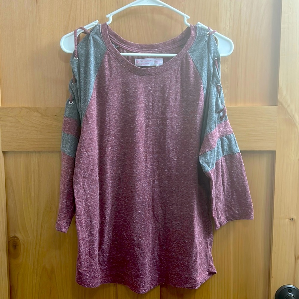 Purple and gray No Boundaries, long sleeve shirt